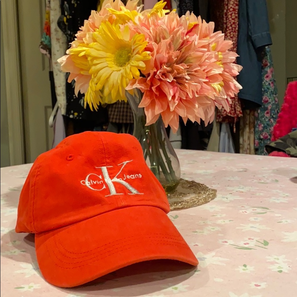 Orange baseball cap